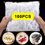100pcs Cubiertas de Plástico Desechables Extra Grandes - Grado Alimenticio, Adecuadas para Tazones y Platos, Perfectas para Restaurantes, Barbacoas y Uso Doméstico, Tiendas de Barbacoa, Cobertura Universal para Tazones y Platos