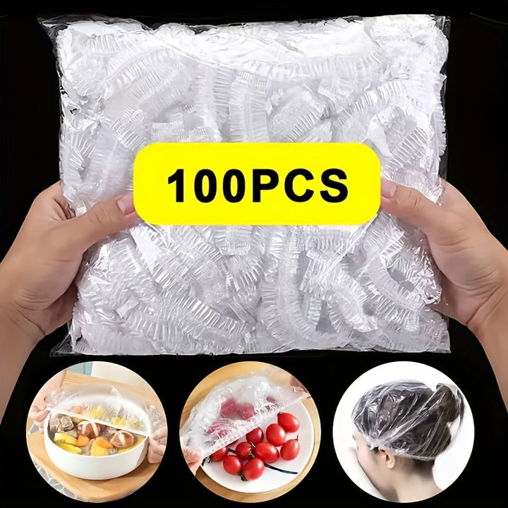 100pcs Cubiertas de Plástico Desechables Extra Grandes - Grado Alimenticio, Adecuadas para Tazones y Platos, Perfectas para Restaurantes, Barbacoas y Uso Doméstico, Tiendas de Barbacoa, Cobertura Universal para Tazones y Platos