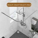 Barra de Cortina de Ducha Curvada de Acero Inoxidable - Sin Taladro, Resistente al Óxido, Montada en la Pared para Decoración de Baño