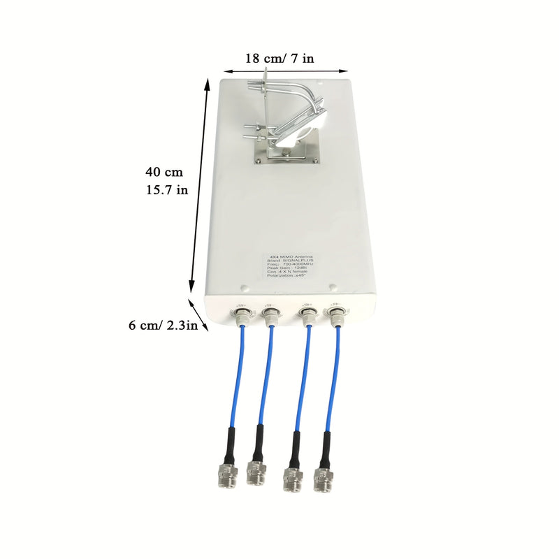 Antena de rango largo al aire libre 5G/4G/LTE 4x4 MIMO, 698-4000MHz - Ganancia de 5DBi, alta calidad, señal potente para routers y puntos de acceso, antena 5G, antena portátil, diseño compacto, construcción duradera.