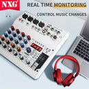 Consola de Mezcla Portátil NXG GX-06, Consola de Mezcla de 6 Canales con Tarjeta de Sonido USB, Controlador de Grabación de Sonido, Interfaz, para Grabación de Juegos en PC y Transmisión de Medios