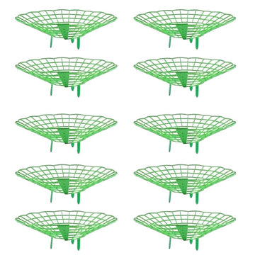 Pack de 10 Soportes para Plantas de Fresa Resistentes con Jaula de 3 Patas - Diseño en Forma de Abanico, Verde para Jardín y Balcón - Montaje Fácil, Ahorro de Espacio, Drenaje Saludable y Producción de Frutos - Ideal para Huertos Caseros y Granjas Comerc