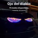 2 piezas de luces LED para retrovisores de coche con ojos del diablo, alimentadas por USB, 11 modos, luces de ambiente para vehículos frescas y elegantes con acentos rojos, azules, verdes, amarillos, rosados y naranjas, ajuste universal para coches, cami
