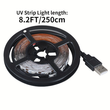 1/2/4 Paquete de Luces UV Negras con Enchufe USB, 5V LED Adhesivo Luz Negra 385-400nm, para Halloween/Navidad, Pintura en Vidrio y Fiestas Luminosas, 2.5m/paquete, 150LED/paquete, Ideal para Navidad