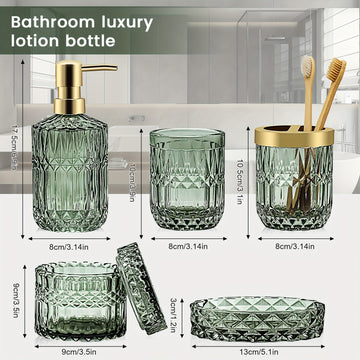 Juego de 5 botellas de loción de lujo para baño con luz