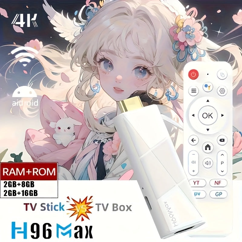 Huawei H96 Max RK3518 Smart TV Stick - Android 14.0, Conexión Inalámbrica, Reproductor Multimedia Ultra HD con Soporte para 4K@60fps, WiFi6 y BT5.4, Control por Voz, Puerto USB 2.0, Alimentación por USB, Dispositivo de Entretenimiento en Casa | Diseño Co