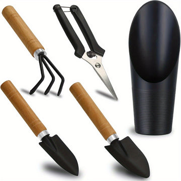 Juego de 5 piezas de herramientas de jardín miniatura para suculentas y plantas de interior - Incluye tijeras de poda, cucharas y una regadera - Perfecto para el cuidado del suelo de las semillas y el bonsái - Regalo ideal para jardineros, juego de herra
