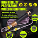 Micrófono de Karaoke Dinámico XGeS, Micrófono de Voz Profesional de Metal Portátil, Material de Cobre, Negro, con Cable de Altavoz XLR de 5M 6,35mm, para Cantar, Juegos, Conferencias de Video, Transmisión, Sin Batería Requerida, Alimentación Cableada ≤36