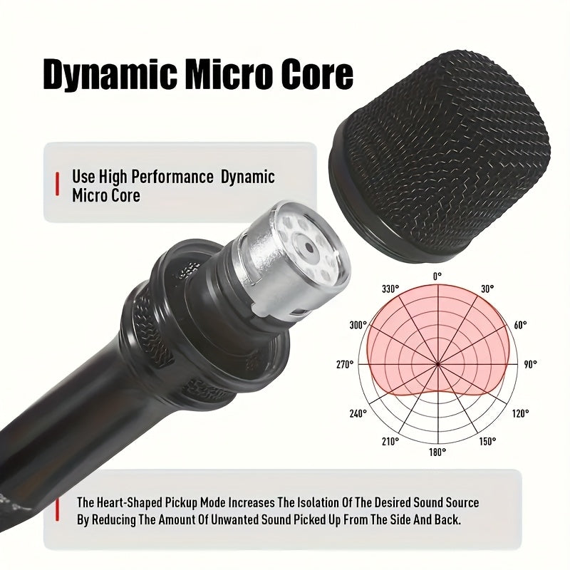 Micrófono dinámico de metal con cable de 5 metros, profesional, de mano, en forma de corazón, de un solo sentido, con interruptor, cable de 5 metros, para actuaciones en vivo y grabaciones, KTV.
