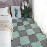 24 piezas de alfombra de espuma con paneles de terciopelo, empalme lavable, decoración para la renovación del dormitorio, absorción de impactos, tapete refrescante