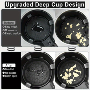 Juego de 2 soportes de taza de coche, hechos de silicona, diseñados para adaptarse universalmente y prevenir resbalones, adecuados para hombres y mujeres, disponibles en negro.