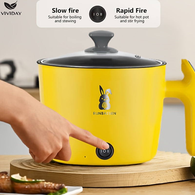 Olla eléctrica, olla eléctrica doméstica, olla eléctrica multifuncional de cocina, olla eléctrica de dormitorio, mini olla eléctrica, cocinero de arroz pequeño y ligero, olla eléctrica instantánea, regalo de vacaciones, Navidad