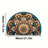 Alfombra de Entrada Estilo Boho con Diseño Mandala, Súper Suave y Lavable, Ideal para Sala, Cocina, Baño, Dormitorio y Exteriores