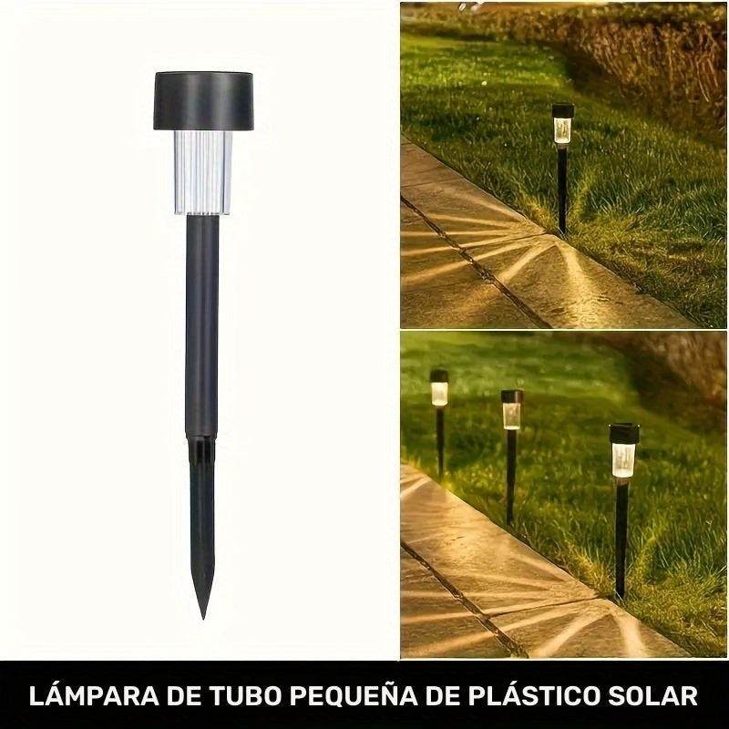 10 luces solares para caminos con hardware de instalación, diseño semirecargable removible, ahorro de energía, control con interruptor, ideales para patios, jardines, césped y entradas