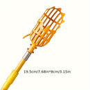 Canasta Ajustable para Recolector de Frutas - Cucharón Plástico Amarillo y Naranja para Recoger Bayas y Frutas Fácilmente, Diseño con Palo Telescópico para Mango, Cereza, Arándanos, Níspero y Más