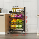 Carro de Acero Inoxidable Resistente con Ruedas Antideslizantes y Freno, Sin Necesidad de Montaje - Diseño Compacto para Cocina, Oficina o Almacén - Ideal para Hogar y Uso Comercial - HEART LEAF, Construcción Robusta, Duradero, Almacenamiento Móvil, Pers