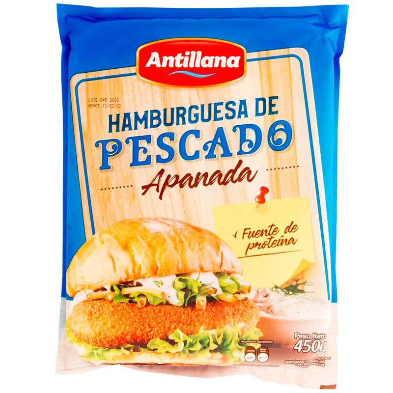 HAMBURGUESA PESCADO ANTILLANA 450G APAN