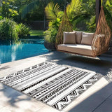 Alfombra de Terciopelo/853g/m² Poliéster Lujo Ligero Minimalista con Patrón Geométrico para Balcón y Jardín, Ultra Suave Antideslizante Toque Francés, Experiencia de Elegancia Sofisticada en Crema, Diseño Moderno a Rayas, Lavable a Máquina Tejido Plano L
