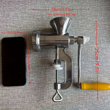 Mezclador de carne y verduras manual - Herramienta de acero inoxidable versátil para preparación de alimentos, accionado a mano con soporte para mesa, no eléctrico, ideal para uso doméstico o comercial, mezclador de alimentos