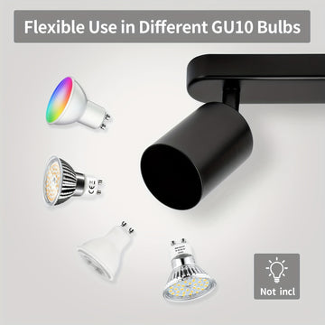 1pc Luz de techo LED con 3 Bombillas, foco giratorio para techo GU10, barra de focos de techo moderna para cocina, dormitorio y sala (Bombilla no incluida)