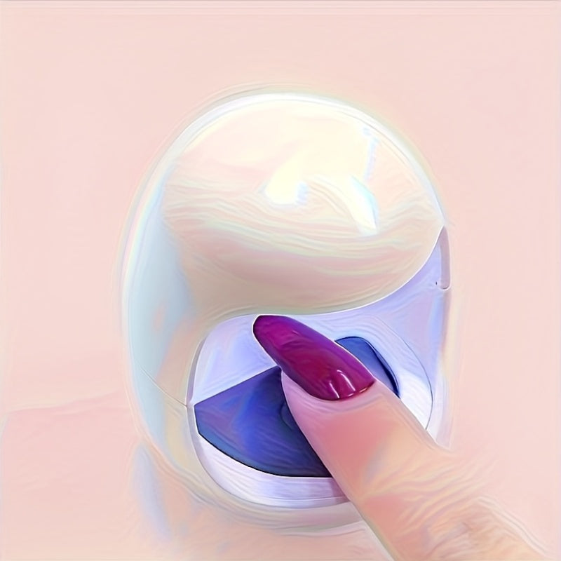 Lámpara de uñas LED de secado rápido con alimentación USB y cable - Diseño portátil en forma de huevo para el arte de uñas de secado rápido, esencial para el cuidado de las uñas de las mujeres | Cuerpo de plástico moderno, no necesita batería, accesorios