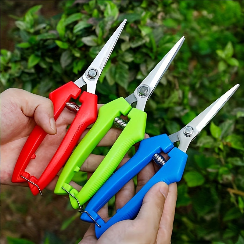 1pc Tijeras de Jardín de Acero Inoxidable Ergonómicas Premium - Corte Sin Esfuerzo, No Requiere Batería, Estilo Clásico para Aficionados al Jardinería Doméstica