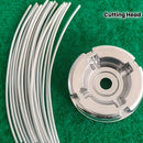 Conjunto de 21 piezas con 1 cabezal de corte de aluminio y 20 cables de acero de repuesto, incluyendo cubierta protectora profesional de aleación de aluminio y cabeza de hierba con cuerda de acero, muy adecuado para uso en jardinería
