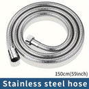 1pc Manguera de ducha de acero inoxidable, anti-torceduras y a prueba de fugas, manguera resistente a alta presión, conexión universal G 1/2", fácil instalación DIY, accesorio de baño
