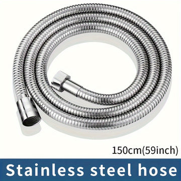 1pc Manguera de ducha de acero inoxidable, anti-torceduras y a prueba de fugas, manguera resistente a alta presión, conexión universal G 1/2", fácil instalación DIY, accesorio de baño