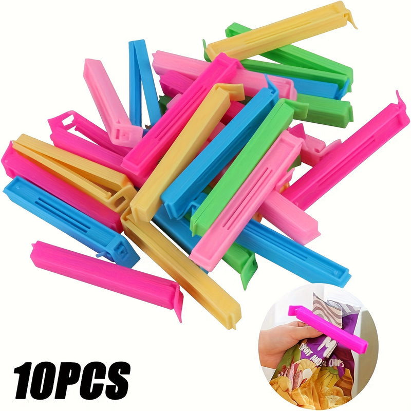 20pcs/10pcs/5pcs Clip de Bolsa de Alimentos de Plástico, Clip de Sellado Reutilizable, a Prueba de Humedad, Polvo y Mantenimiento de la Frescura, Caja de Almacenamiento de Cocina y Accesorios de Almacenamiento