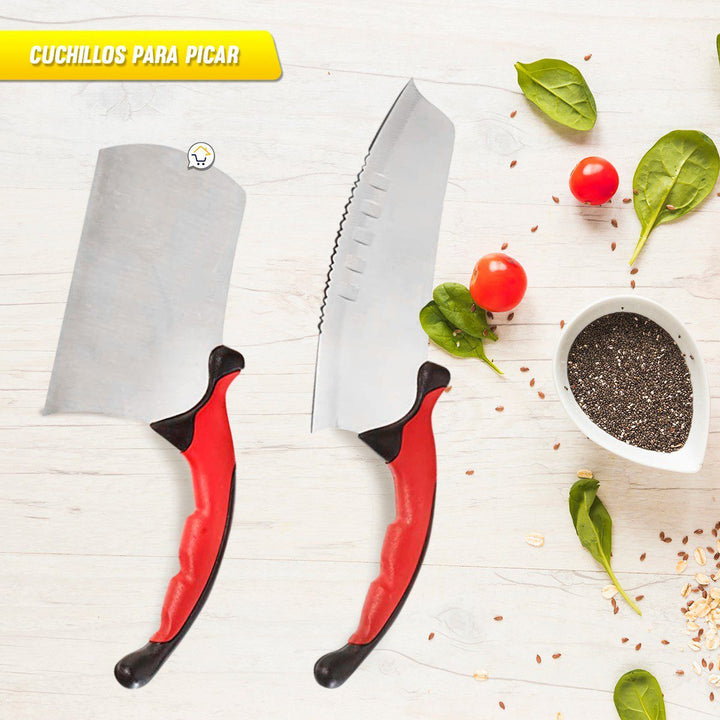 Set Cuchillos x10 Acero Inoxidable Soporte Magnético E033