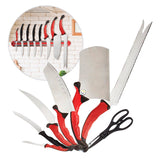 Set Cuchillos x10 Acero Inoxidable Soporte Magnético E033