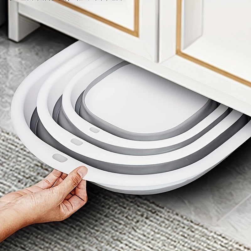 Conjunto de 3 piezas de lavabos plegables para baño, lavabo de plástico multiusos para lavarse la cara, limpiar ropa interior y remojar los pies, adecuado para baños y espacios pequeños con diseño que ahorra espacio