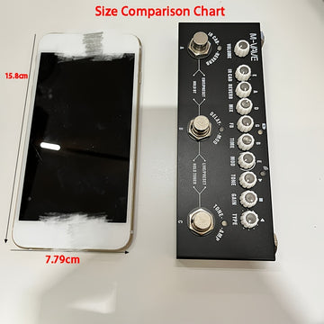 Pedal de guitarra de efectos múltiples DaierTek con 9 simulaciones de cabina clásica, construcción de metal, interfaz de audio USB, preajustes de tono editables, diseño portátil y compacto - Negro