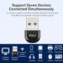 Adaptador inalámbrico USB 5.3 para PC, receptor de perro cifrado inalámbrico USB, compatible con laptops/auriculares/teclados/mouse hablantes, Windows 11/10/8.1, enchufa y juega, compatible automático hacia abajo con dispositivos 3.0/4.0/5.0/5.1