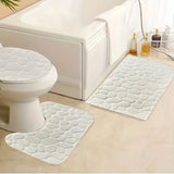 3 alfombras de baño con relieve, de secado rápido, antideslizantes y cómodas, hechas de espuma con memoria, poliéster lavable a máquina, 3.05 cm de grosor, 500 g/m², ideales para bañera, ducha y cocina