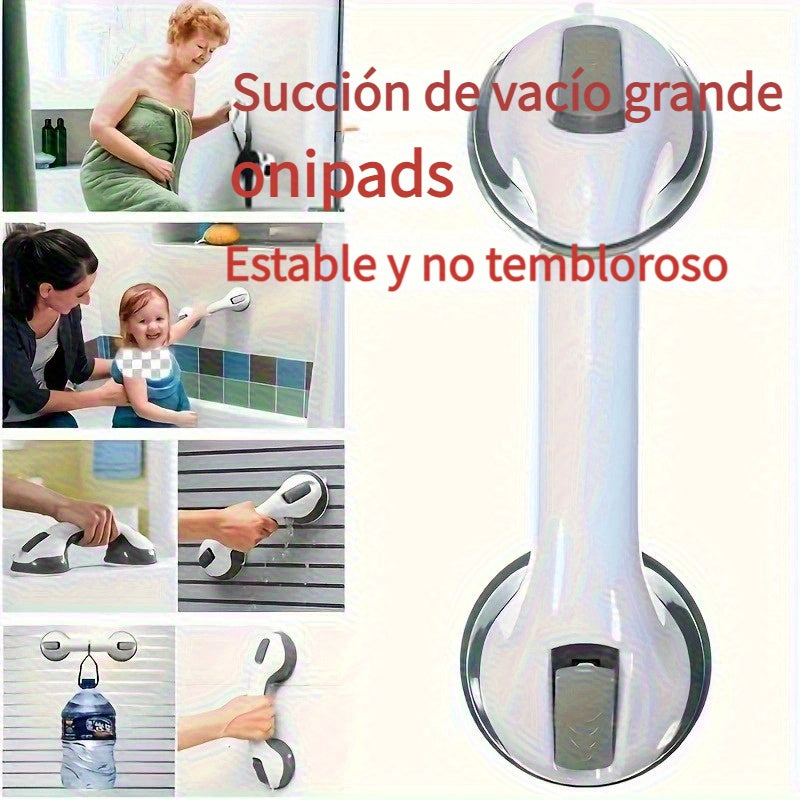 Manija de Ducha Segura con Mayor Potencia de Succión [Versión Mejorada] – Antideslizante, Plástico Duradero, Sin Baterías ni Electricidad Necesaria, para Ayuda al Equilibrio, Compatible con Azulejos, Vidrio y Superficies de Plástico Duro, Accesorio para