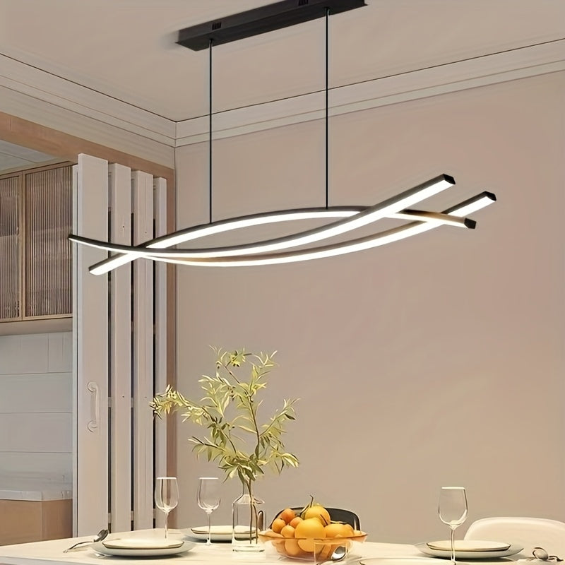 Iluminación Colgante de Lujo Moderna|Lámpara Lineal Suspendida|Fijación LED Regulable 3000K-6500K|Iluminación para Islas en Aluminio|para Comedores, Salones y Aislamientos