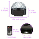 Esfera de discoteca LED de 9 colores con control remoto – Luces para fiestas activadas por sonido, ideal para hogar, fiestas de baile, cumpleaños y clubes, diseño en plástico transparente, enchufe americano, incluye control remoto y manual de usuario, ac