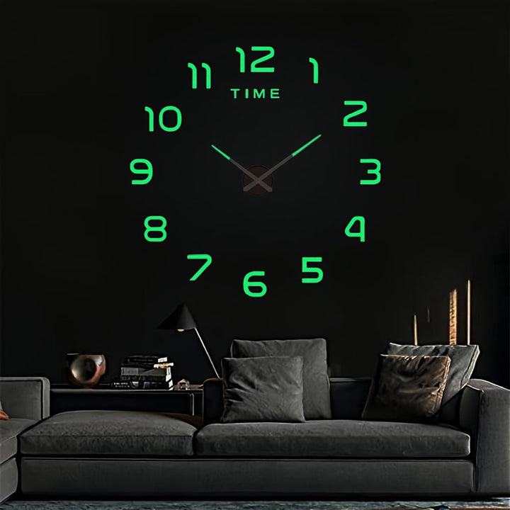 1pc Pegatina de Reloj de Pared Acrílico Luminoso, Reloj Decorativo Redondo Silencioso a Pilas para Sala de Estar y Dormitorio, Estilo Europeo para Decoración del Hogar DIY, No Incluye Pilas