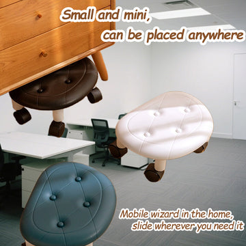 Silla de oficina versátil con asiento giratorio de 4 ruedas - Ideal para el hogar, la oficina y el garaje, fácil de mover, estructura de plástico resistente, opciones en negro, blanco, verde y azul marino, silla de escritorio con ruedas