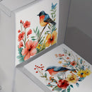 2 hermosas pegatinas de flores y pájaros para baño, adhesivos impermeables para pared de inodoro, fáciles de instalar