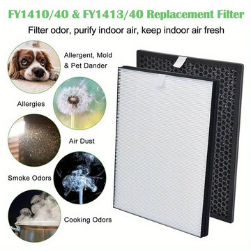Juego de filtros de reemplazo FY1413/40 y FY1410/40 con carbón activo y HEPA, compatibles con la serie de purificadores Phil-lips 1000 1000i, reemplaza AC1214 AC1215 AC1217 AC2729.