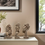 Conjunto de 3 piezas de decoración de escritorio abstracta y creativa, adecuado para decoración multifuncional interior y exterior, mostrador de oficina, decoración de estantería de estudio y hogar