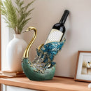 Elegante soporte de vino de cisne inspirado en Europa - Hecho de resina con detalles dorados, filas de exhibición para botellas de vino y vasos, perfecto para decorar el salón de la casa, decoración de vino.