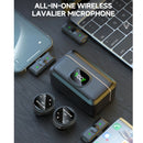 Microfono sin varillas para iPhone/Android, con clip magnético y estuche de carga, reducción fuerte de ruido 8H, adaptador USB C/RX + Lightning, alcance de 30.48 metros, ideal para grabacións de video e entrevistas