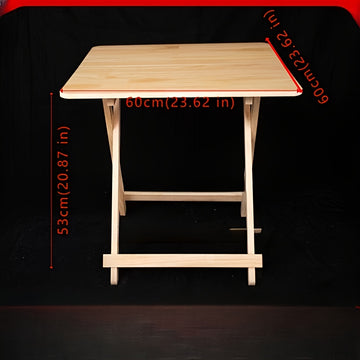 1pc Mesa Plegable Portátil, Madera de Pino Macizo, Escritorio Cuadrado de Madera Dura para Uso en Casa y Oficina, Montaje Fácil, No Necesita Electricidad ni Batería