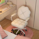 Butaca Ergonómica para Juegos de Computadora - Silla de Oficina en Blanco Crema con Estructura Metálica, Acolchado de Espuma de Alta Densidad y Soporte Trasero Sólido, Fácil Montaje para Estudio en Casa, Dormitorio o Sala de Juegos