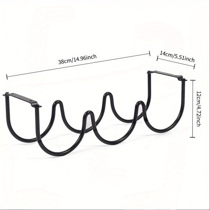 Soporte de Vino Metálico para Estante Inferior en Armarios de Cocina - Soporte de Exhibición Ahorrador de Espacio para 3 Botellas, Diseño de Hierro para Organización de Bar o Despensa en Casa, Portabotellas de Vino