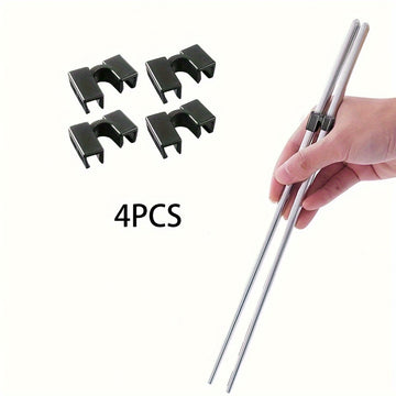 4 piezas de soportes y reposapiés para palillos de plástico con diseño geométrico - Asistentes multifuncionales para palillos - Ideales para cenas de Navidad, Halloween, Pascua y Acción de Gracias